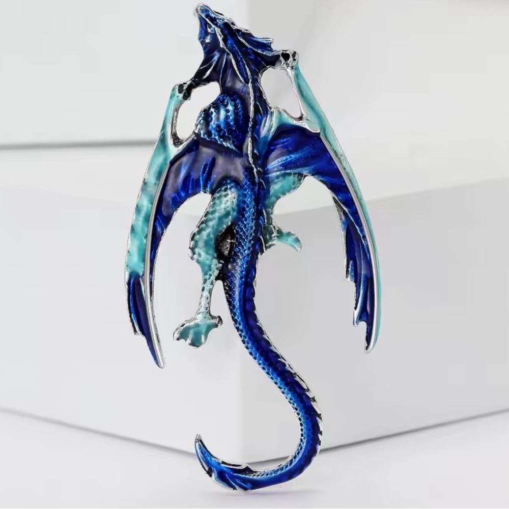 Blue and‎ Teal Dragon Brooch